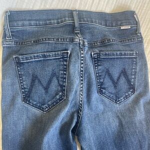 MOTHER Blue Distressed Ankle Jeans